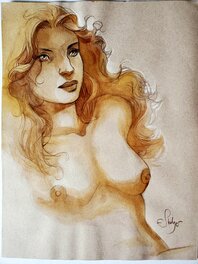 Éric Stalner - FEMME NUE illustration originale - Illustration originale