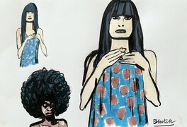 Blutch - Travail de recherche - Personnages féminins - Œuvre originale