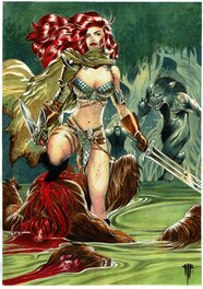 Philippe Bringel - Red sonja et la clan des loup-garou - Original Illustration