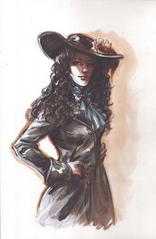 Gwendal Lemercier - Femme au chapeau n°2 - Original Illustration