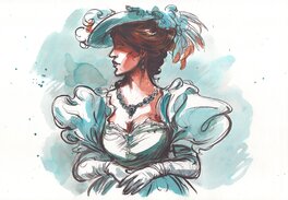 Gwendal Lemercier - Femme au chapeau n°4 - Original Illustration