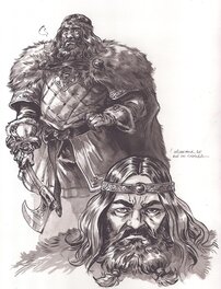Gwendal Lemercier - Etude pour le roi des hommes du nord - Original Illustration