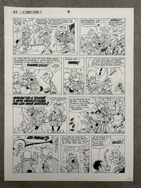 Pierre Seron - Seron - les Petits hommes - Planche originale 41 - Chiche - T. 40 - Planche originale