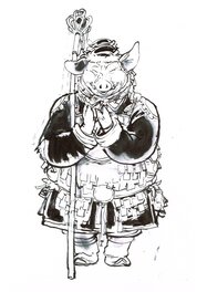Kim Jung Gi - Cochon Samouraï - Original Illustration