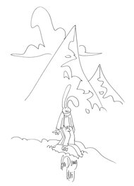 Lewis Trondheim - Les formidables aventures de Lapinot / De ongelofelijke avonturen van Kobijn - Illustration originale