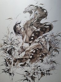 Alex Niño - Tarzan Vs Boa - Original art
