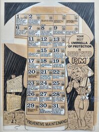 Will Eisner - Preventive maintenance calendar July 1969 - Original Illustration