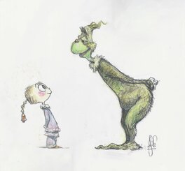 Peter De Sève - Grinch with girl - Dédicace