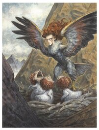 Peter De Sève - Harpy "Nestlings" - Original Illustration
