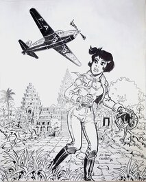 Bruno Di Sano - Couv. L'aviatrice Tome 2 Aventures orientales - Original Cover