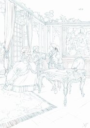 Isa Python - VENDUE. Mémoires de Marie-Antoinette tome 1, page 45. - Planche originale