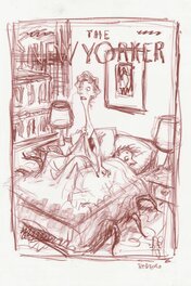 Peter De Sève - Proposed sketch for New Yorker cover "Bedbug" - Sketch