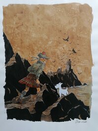 Christophe Chabouté - Hommage à Hergé - Illustration originale