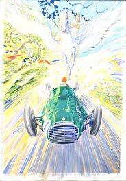 Denis Sire - Denis Sire - Goodwood Revival 1998 + esquisse correspondante - Original Illustration
