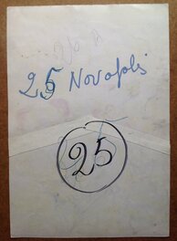 Le verso de la planche 25 de NOVOPOLIS ( de très grand format ) avec indication