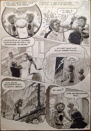 René Pellos - Pellos Planche Originale 29 NOVOPOLIS avec Ciboulot Petipon Robot Minerva ( Suite de Futuropolis ) Apo BD Éo 1982 Album Mars Aps - Planche originale