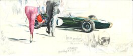 Denis Sire - Denis Sire - Jack Brabham Day test GP Monaco '65 Big City - Original Illustration