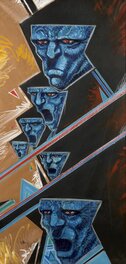 Philippe Druillet - Peinture ORIGINALE POUR LA SÉRIE "MASQUES" - Illustration originale