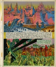 Philippe Druillet - Salammbô - BLEU DE MISE EN COULEUR PLANCHE 20 - Original art