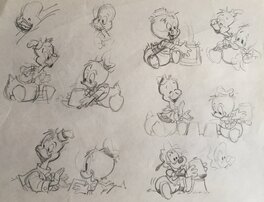 Claude Marin - Marin, crayonnés Baby Disney, Le Journal de Mickey#1822, 1987. - Original art