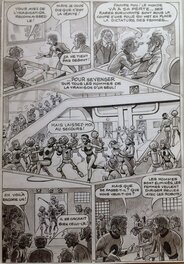 René Pellos - Pellos Planche Originale 37 NOVOPOLIS ( Suite de Futuropolis ) Petipon robot professeur, BD Éo 1982 Mars Aps - Planche originale