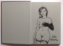 Varenne Alex Dédicace pour une Sublime Pin up sexy sein érotique gant dans " PlexiDream " . Réalisée au Feutre noir permanent (Proche de L'Encre) Pleine Page , Album TT Dessins Peintures . Art Book