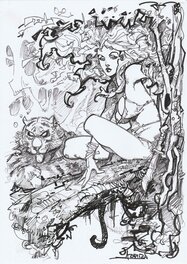Azpiri - Fille de la jungle - Original Illustration