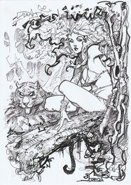 Azpiri - Fille de la jungle - Original Illustration