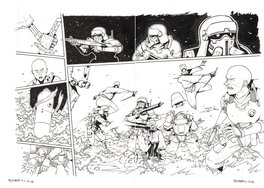 Sylvain Repos - Planche originale de la double page 42-43 du tome 1 Yojimbot - Planche originale