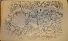 Eddy Paape - Luc Orient - Crayonné jaquette Bédéphage - Illustration originale