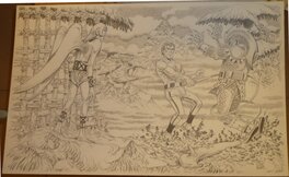 Eddy Paape - Luc Orient - Crayonné jaquette Bédéphage - Illustration originale