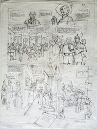 Olivier Roman - RENDEZ-VOUS AVEC X T3 PARIS 1917- MATA HARI crayonné - Original art