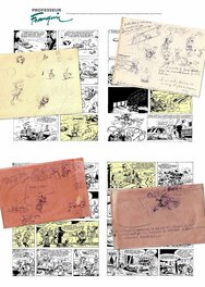 Autres croquis de Franquin, extrait du TL du Faiseur d'or (éd. Black & White)