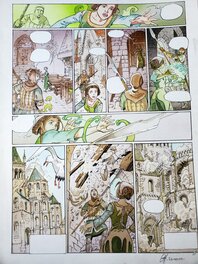 Christophe Carmona - LES AVENTURES D'ALINE T3 LES GARDIENS DU MONT SAINT-MICHEL couleur directe - Planche originale