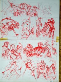 Œuvre originale - YASUDA T4 LA FEMME SANS VISAGE travail préparatoire