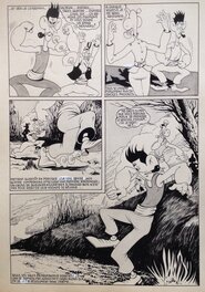 Planche originale - André Rey ( Atelier Chott ) Planche Originale 9 Cap' tain Paf 4 Sport santé - Humour Bd Rc 1952 Pierre Mouchot ( très Calvo )