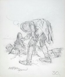 René Follet - Bruce J. Hawker, crayonné préparatoire 1 - Original art