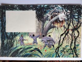 MiTacq - LES 4 HOMMES ET LA CLOCHE couleur directe - Original Illustration