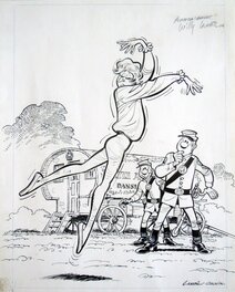 Willy Lambil - (1988) Lambil - Les Tuniques Bleues - Les bleus de la balle - Spirou Magazine - Illustration originale - Original Illustration