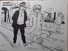 François Walthéry - Hommage à Hergé - Original Illustration
