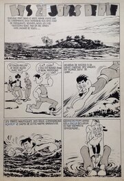 André Rey - André Rey ( Atelier Chott ) Planche Originale 1 Cap' tain Paf 6 21 Jours de Pif - Humour Bd Rc 1952 Pierre Mouchot (très Calvo) - Comic Strip