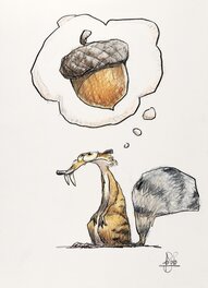 Peter De Sève - Ice Age, Scrat Thinking - Sketch