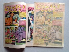 La page du P'tit gars 2 de 1952 ... et La planche de montage avec son calque de couleur La page du P'tit gars 2 de 1952 ... et La planche de montage avec son calque de couleur