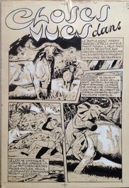 Rémy Bordelet RÉMY Choses vues dans ... Buffle Lion éléphant, Planche Montage originale dessin 1952 P'tit gars 2 Atelier Chott Comic Art