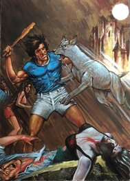 José Lanzon - Terror #281 - Chiens enragés - Spanish pulp horror cover - Original Cover