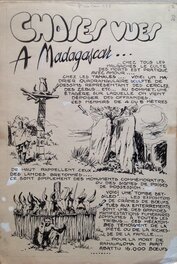 Rémy Bordelet RÉMY Choses vues A ... Madagascar Malgache Tanale Menhir, Planche originale dessin 1952 P'tit gars 3 Atelier Chott