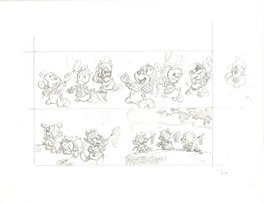 Claude Marin - Claude Marin - Bébés Disney demi planche crayonnée - Comic Strip