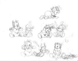 Claude Marin - Claude Marin - Bébés Disney demi planche crayonnée - Comic Strip
