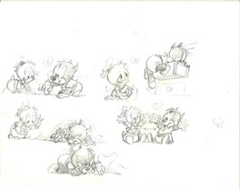 Claude Marin - Claude Marin - Bébés Disney demi planche crayonnée - Comic Strip