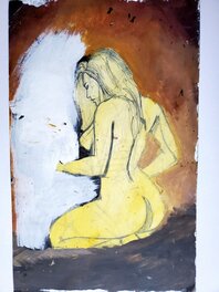 Dessin préparatoire au dos de la case originale Dessin préparatoire au dos de la case originale